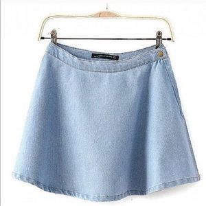 Light Denim Skater Skirt